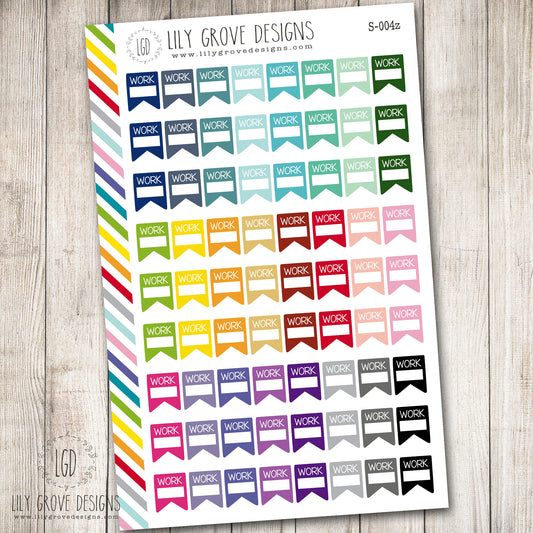 004 - Work Block Tags Planner Stickers