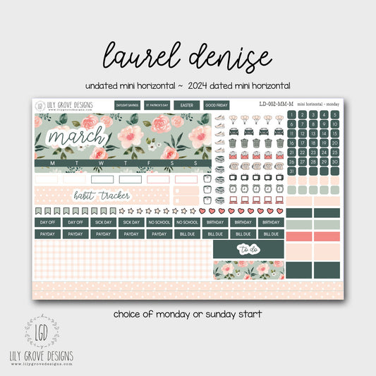 LD-002 - March Laurel Denise MINI Monthly Kit - Mini Horizontal