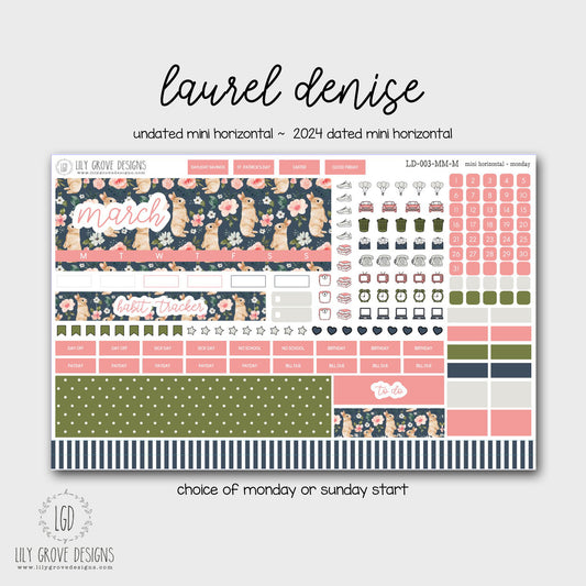 LD-003 - March Laurel Denise MINI Monthly Kit - Mini Horizontal