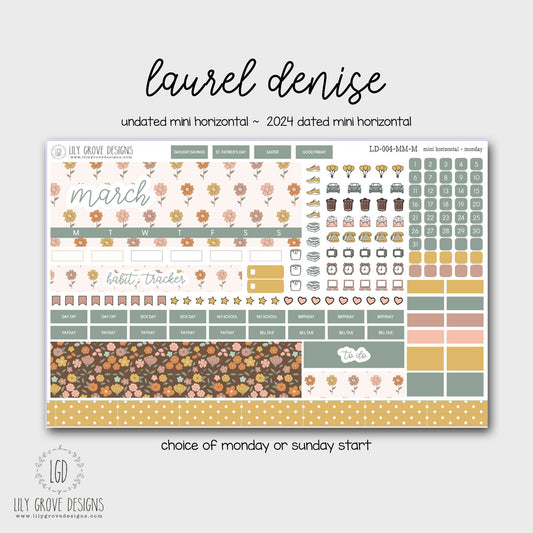 LD-004 - March Laurel Denise MINI Monthly Kit - Mini Horizontal