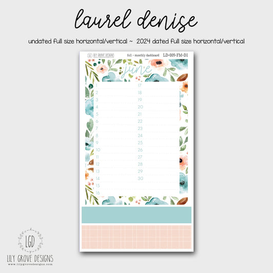 LD-009 - June Laurel Denise Monthly Dashboard Kit 1 - Full Horizontal - Full Vertical