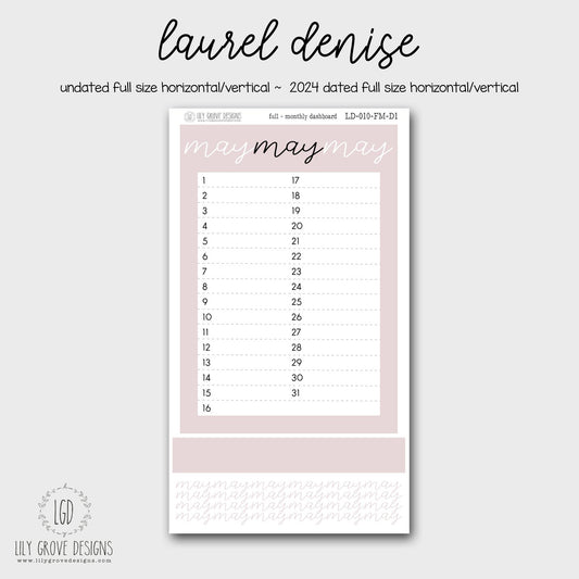 LD-010 - May Laurel Denise Monthly Dashboard Kit 1 - Full Horizontal - Full Vertical