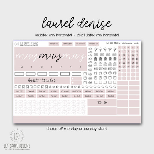 LD-010 - May Laurel Denise MINI Monthly Kit - Mini Horizontal