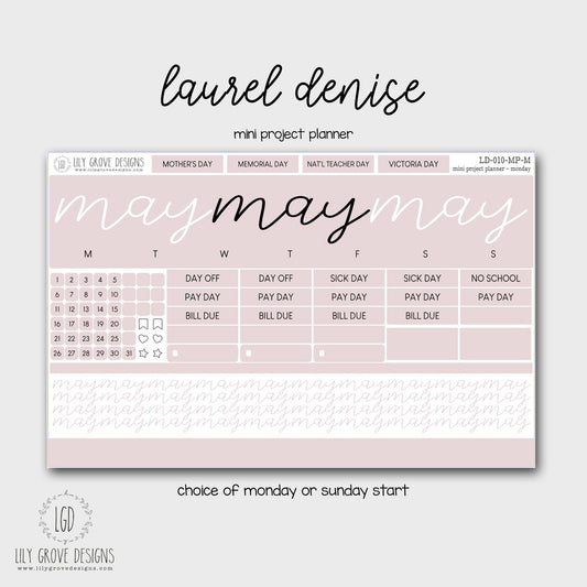 LD-010 - May Laurel Denise MINI Monthly Kit - Mini Project Planner