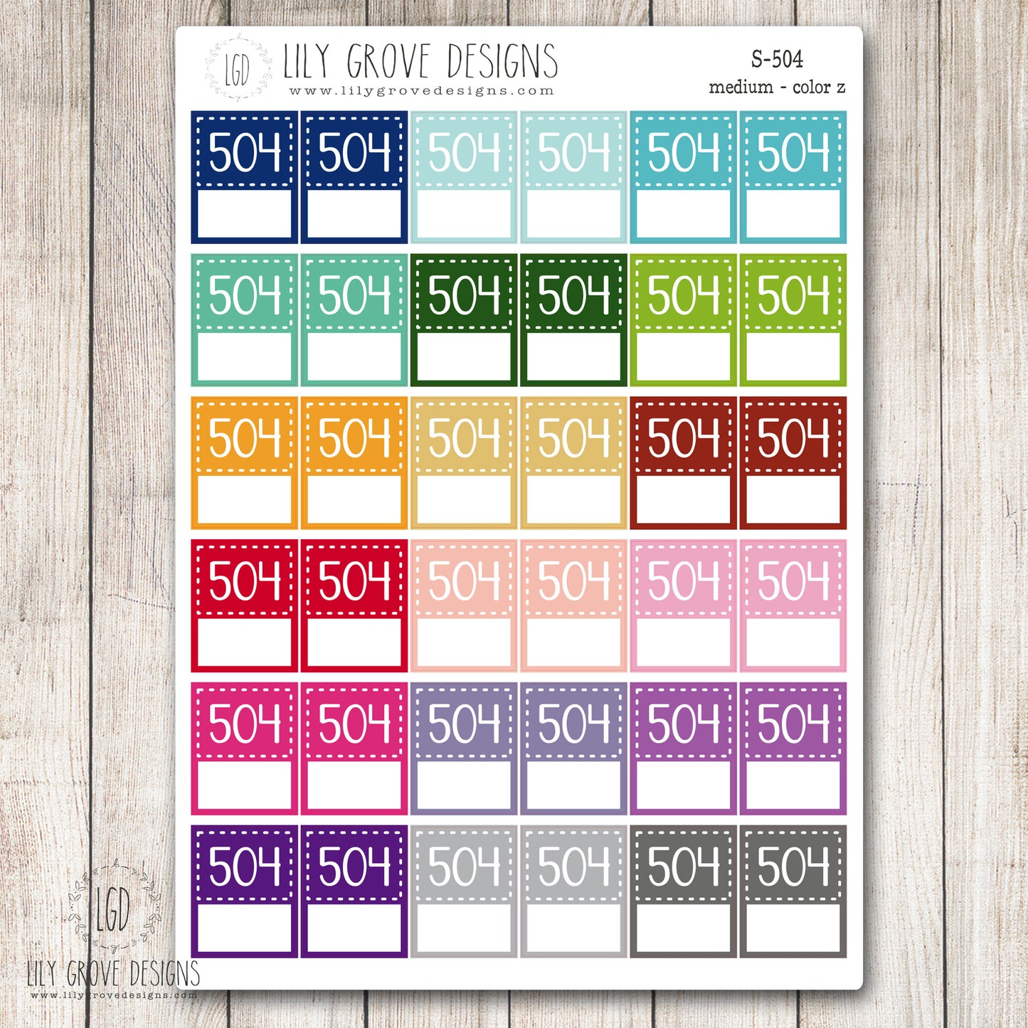 S-504 - 504 Tracker Tag Flag Planner Stickers