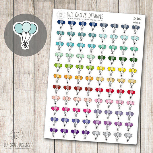 D-109 - Balloon Doodle Planner Stickers